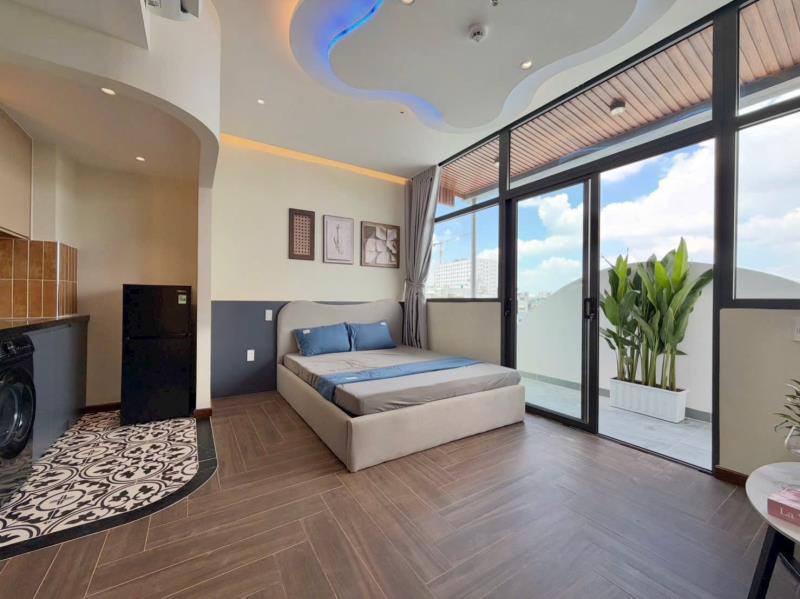 Căn hộ mới 100% khai trương ngay khu tân sơn - phòng đẹp ban công thoáng thích hợp làm việc tại nhà