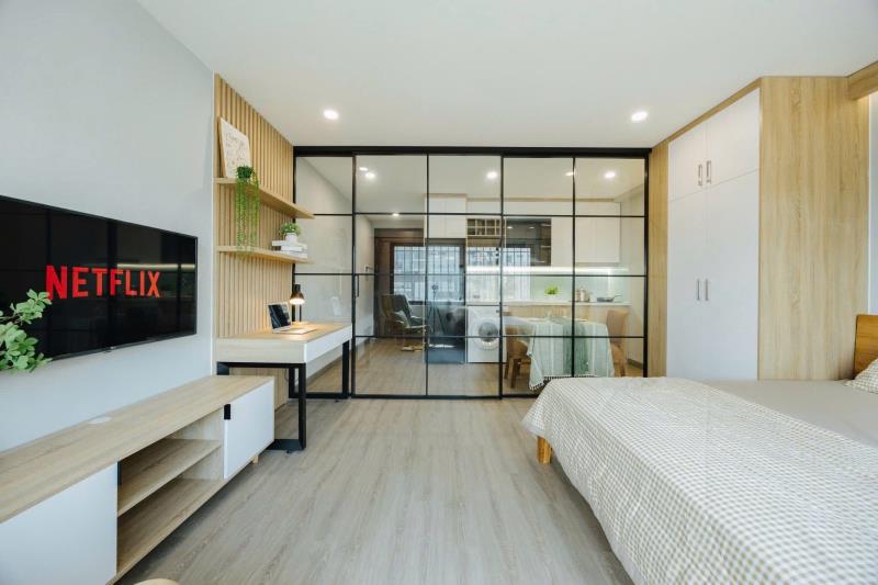 Cho thuê studio 45m2 tách bếp - full nội thất - ngay tại hai bà trưng, quận 3 gần chợ tân định và thuận tiện di chuyển lên trung tâm quận 1 - Ảnh 3