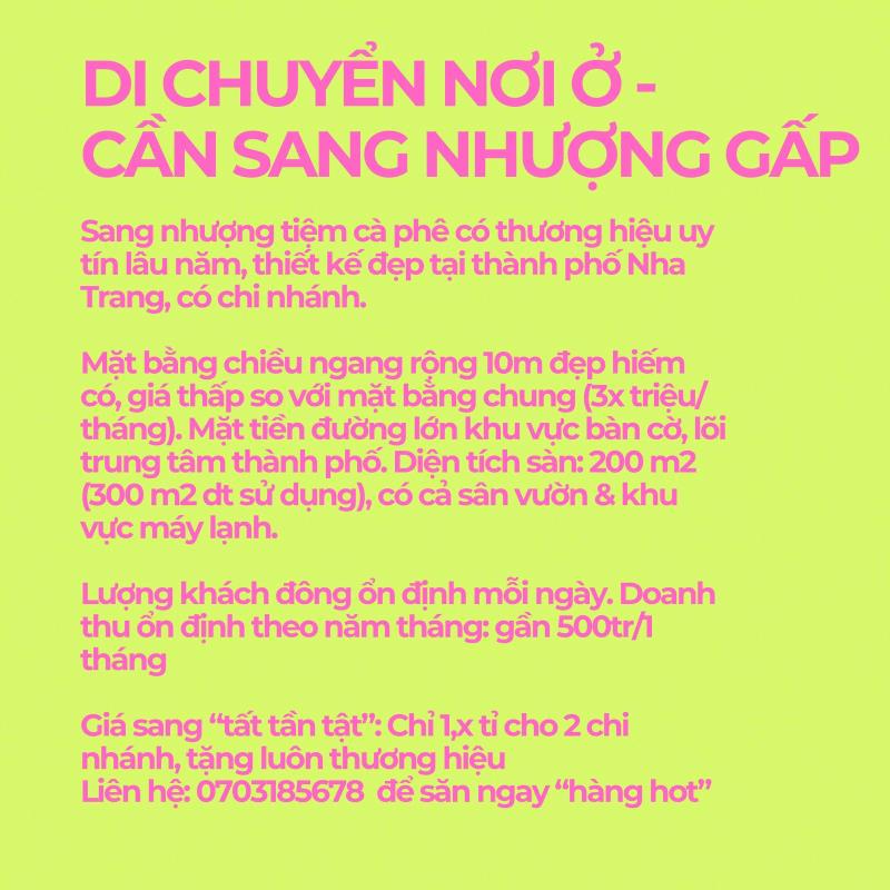 Di chuyển nơi ở - cần sang nhượng gấp 