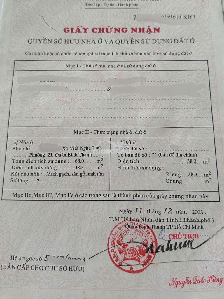 Bán nhà xô viêt nghê tînh binh thąnh phương 21 ců