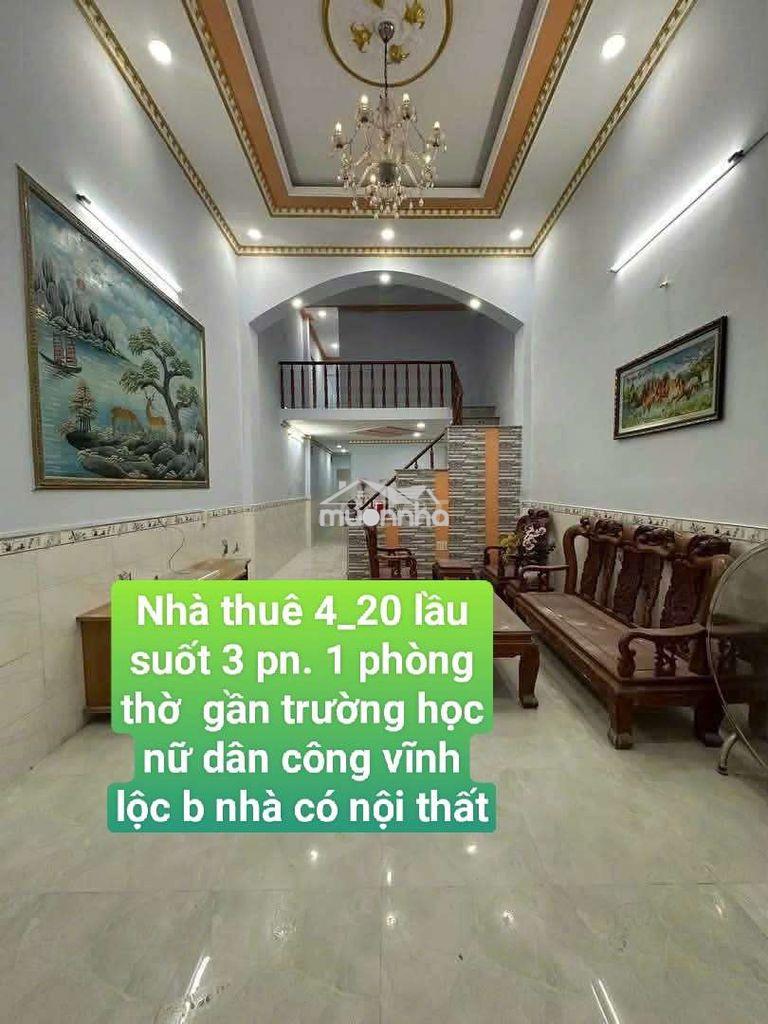 Nhà 4*20 nội thất lầu 4pn. gần trường đường nữ dân công vĩnh lộc a