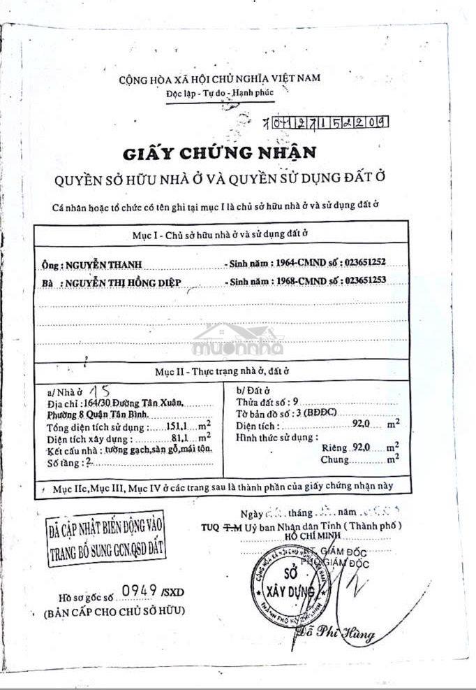 Chính chủ bán nhà khu vực chợ tân bình, q.tân bình (cũ) - Ảnh 3