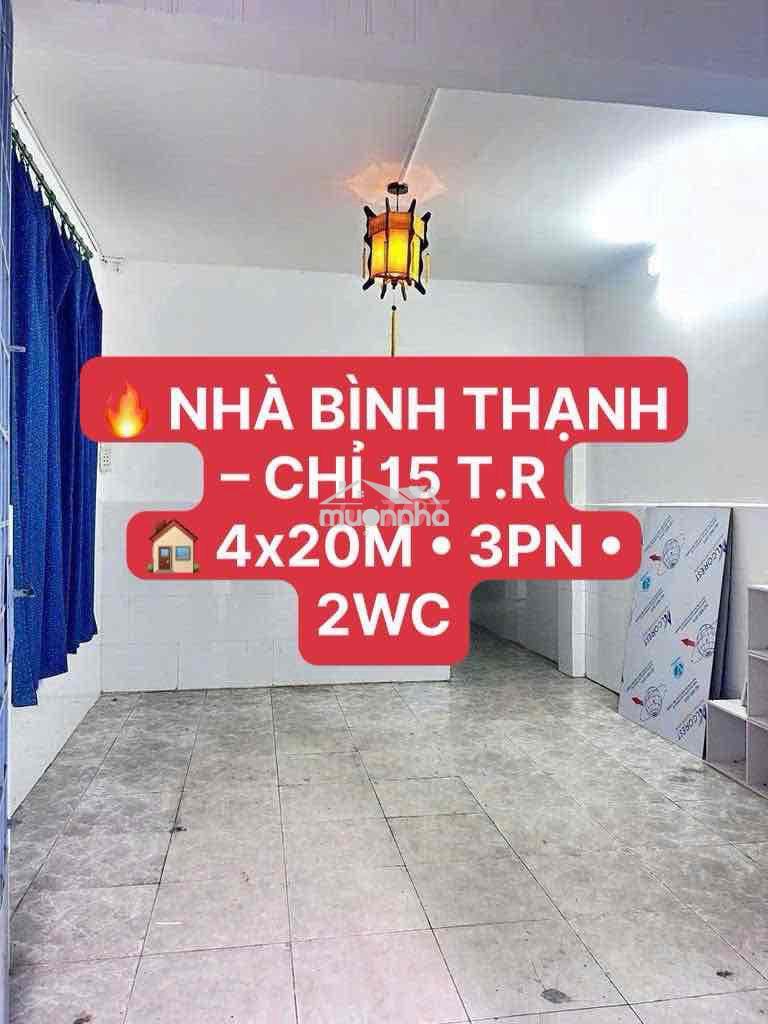 🔥 Nhà bình thạnh – chỉ 15 t.r 🏠 4x20m • 3pn • 2wc
